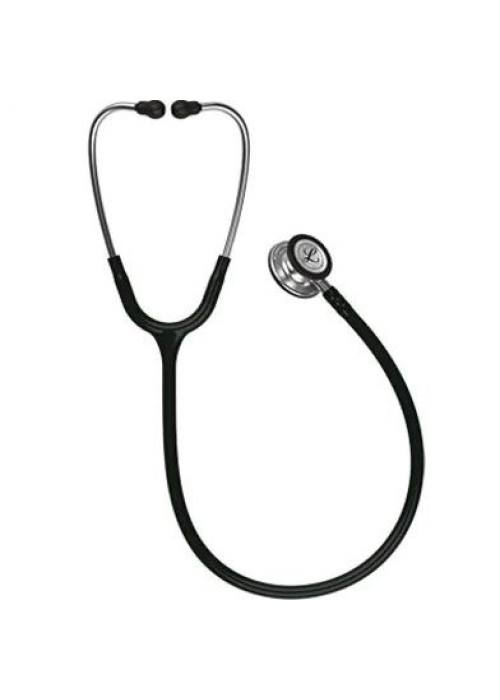 3M Littmann Cardiology IV Stetoskop 6164, Pirinç Yüzey Dinleme Çanı, Mat Kök ve Kulaklık, 27 inç, Siyah Hortum